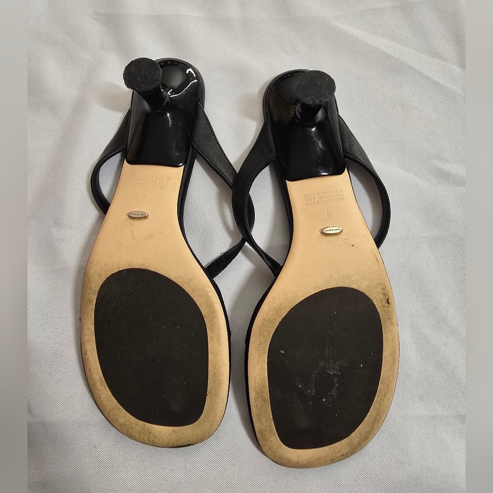 Tony Bianco Black Kitten Heel Thong Mules - Picture 5 of 8